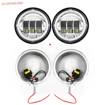 

4.5 inch LED Fog Light DRL Halo Light Passing Light with Auxiliary 4.5" Housing Bucket Mounting for Harley Softail