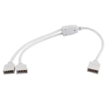 2015 sıcak LED şeritler RGB 4 Pin dişi 2 dişi konnektör Splitter kablo beyaz 30cm(China)