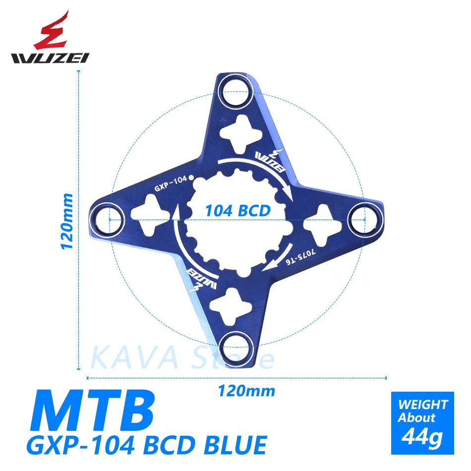 WUZEI MTB Кривошип горного велосипеда адаптер GXP к BCD104mm паук адаптер для SRAM XX1 X0 X9 Кривошип преобразования протектор 1 x скорость системы - Цвет: blue