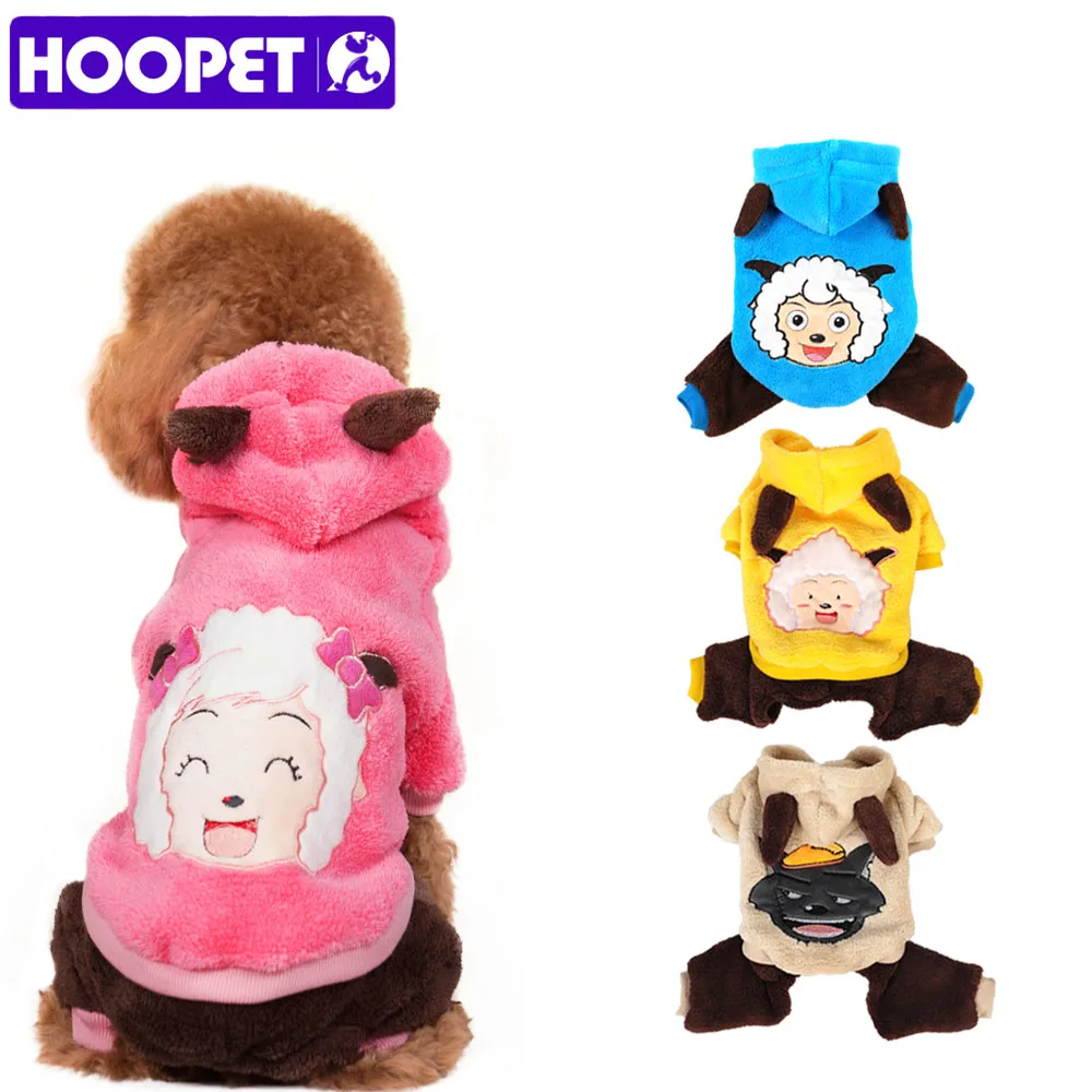 HOOPET собака кошка модная одежда милый мультфильм мягкий теплый бархат щенок