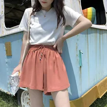 LKlady Summer New Casual Wide-Leg Chiffon Short Female Tide Loose High Waist Wear Students Wild Thin Shorts LKlady Summer New Casual Wide-Leg Chiffon Short Female Tide Loose High Waist Wear Students Wild Thin Shorts