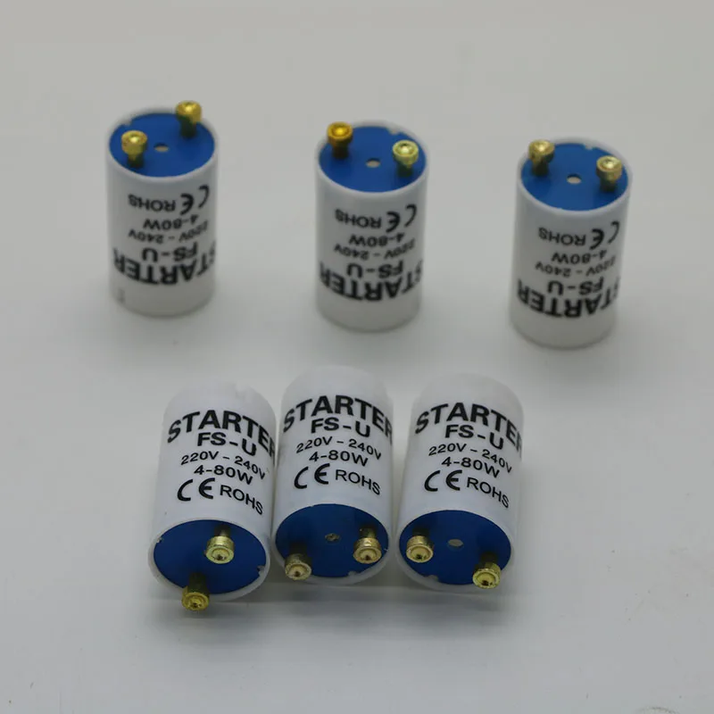 

10pcs/lot Fluorescent starter Environment-friendly flame-retardant copper 4-80W 220V/240V LED safe starter