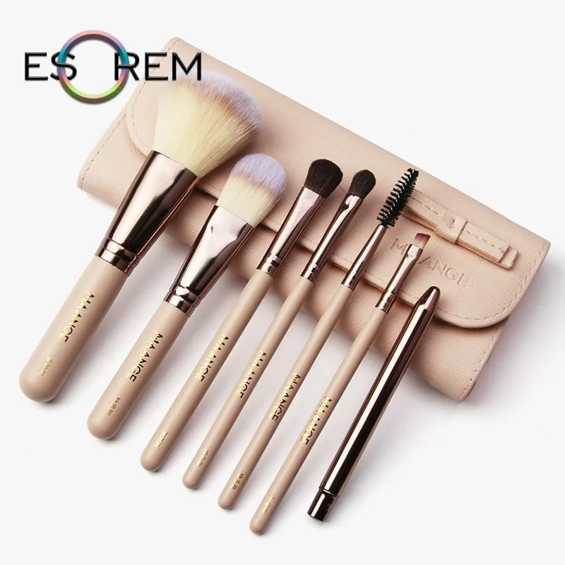 

ESOREM 7pcs Portable Makeup Brush Set With Bag Soft Nylon Bristle Makeup Brushes Tapered Blush Buffing Brush Pinceaux Maquillage