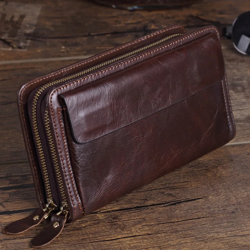 Retro Men Genuine Leather Wallet Male Vintage Cowhide Multi function ...