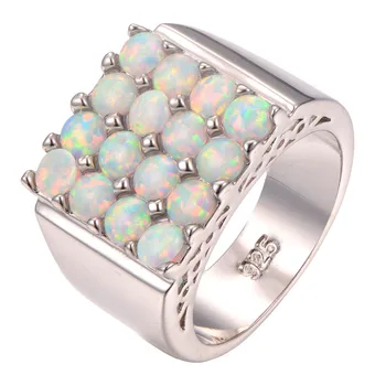 

Newest White Fire Opal 925 sterling silver Fashion Ring Size 6 7 8 9 10 F1262