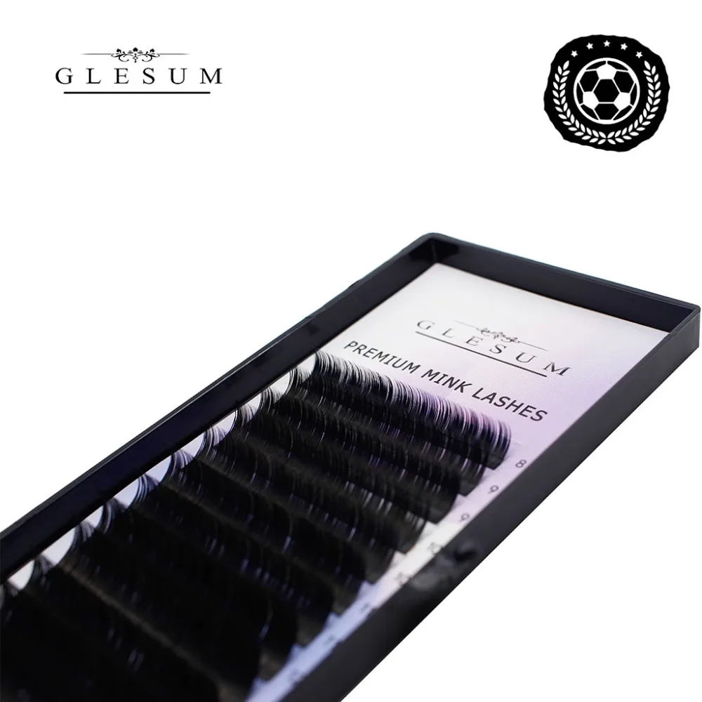 

GLESUM All Size C/D Curl 1 Trays, Individual Natural False Mink Eyelash Extension, Fake False Eyelashes With Free Shipping