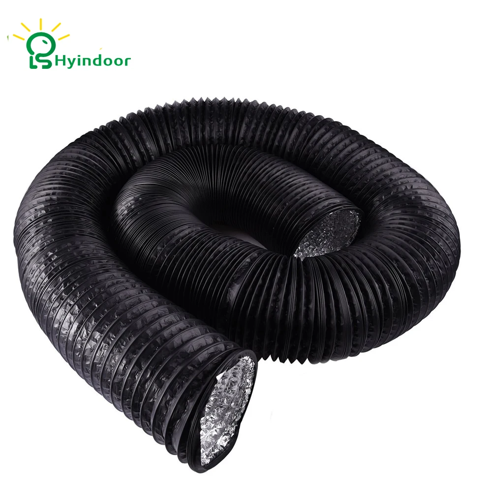 Hyindoor 6 дюймовый воздуховод 33FT (10 м) длинный черный гибкий HVAC вентиляционный