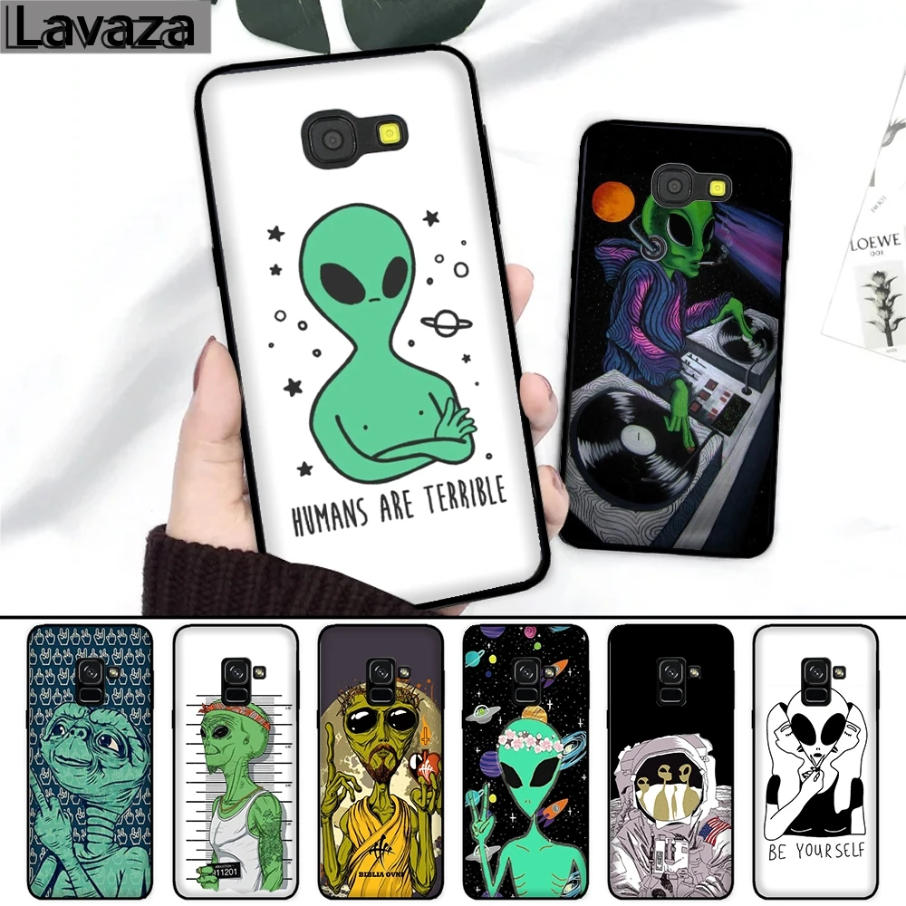 

Lavaza Alien Believe UFO ET cute Emoji Silicone Case for Samsung A3 A5 2016 2017 A6 Plus A7 A8 A9 A10 A30 A40 A50 A70 J6 2018