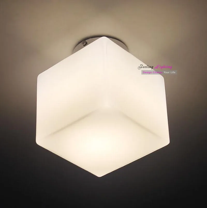 Simple Modern Ceiling Lamp Cube Ice Style White Glass Ceiling Lamp 1