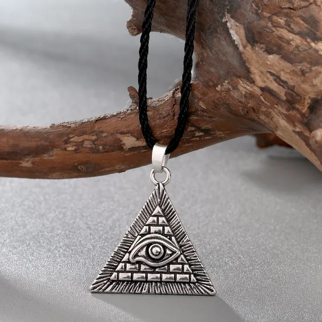 QIMING Vintage Men Necklace Women Egyptian Egypt Pyramid All-Seeing Evil Eye Illuminati fashion Charm Pendant Necklaces 5
