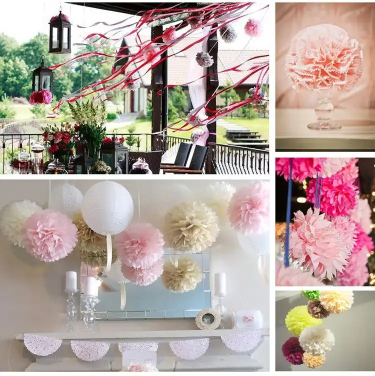 1ピースティッシュペーパーの花紙ポンポンpomsボールランタンパーティー結婚式の装飾ベビーシャワーパーティー装飾用品 Supplies Party Supplies Wedding Aliexpress