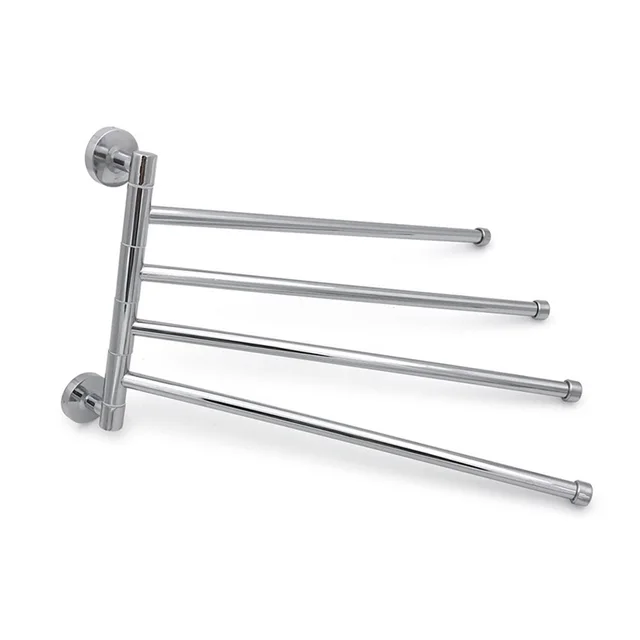 Wall Mounted Stainless Steel 4 Swivel Towel Bar Storage Holder Wall Mounted Stainless Steel 4 Swivel Towel Bar Storage Holder Hanger Rails Hanging
