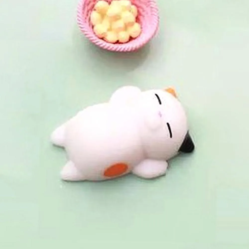 10pcs/pack HOT Lazy Sleep Cat Phone Straps Accessories Mini Mochi Cute Animals Squishy Toys Soft Squeeze Kid Toy Fun Joke Gift