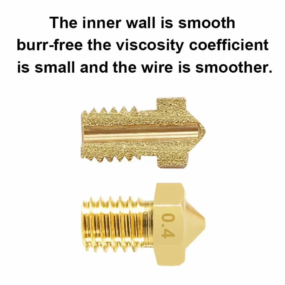 3D сопла для принтера 16 шт. M6 3D-принтеры 0,2 мм 0,3 мм 0,4 мм 0,5 мм 0,6 мм 0,8 мм 1,0 мм Экструдер латунная насадка Печатающая головка для E3D V5 V6