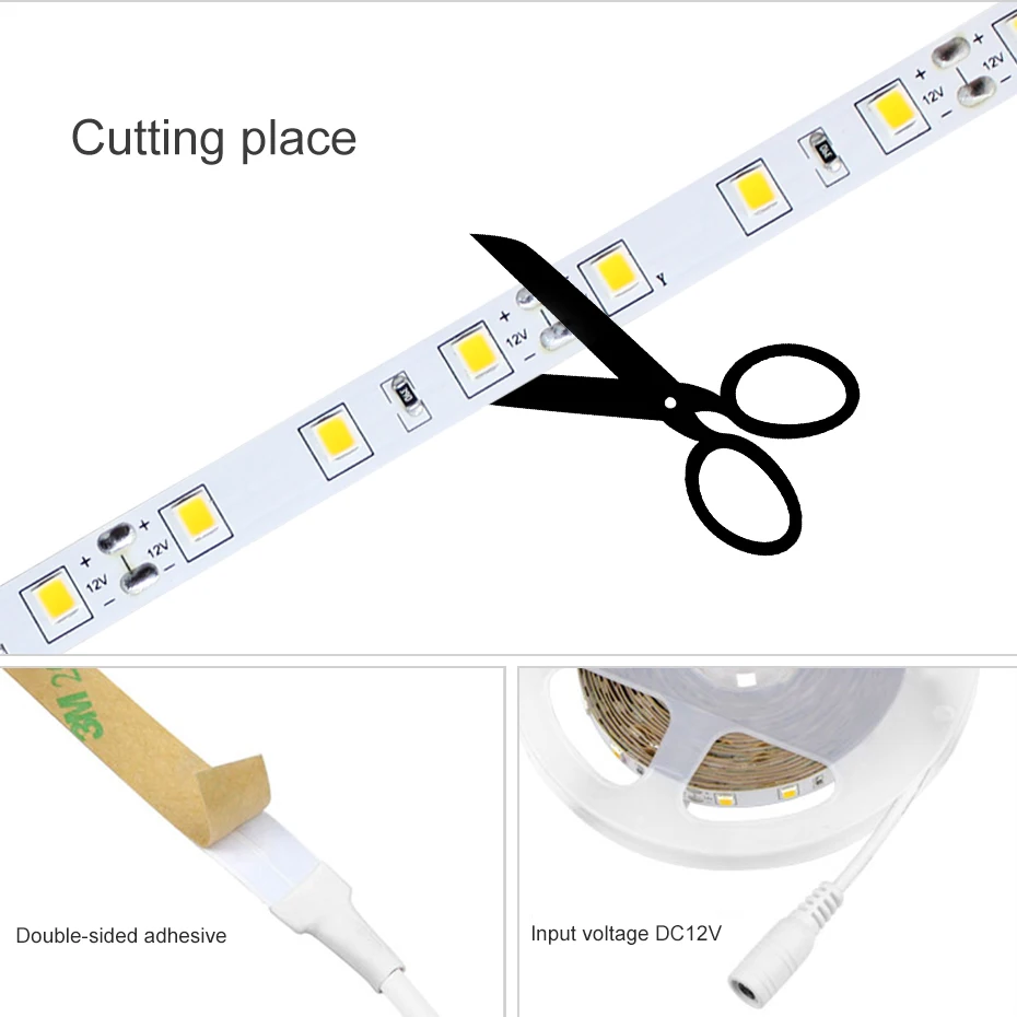 С регулируемой яркостью Светодиодные ленты 12V 4040 SMD Светодиодные ленты e 300 светодиодный 600 светодиодный сенсорный диммер переключатель 110 V-220 V 2A Питание для внутреннего Кухня светильник