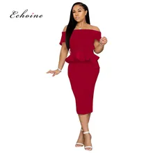 Echoine Office Lady Dresses Women Ruffle Bow Sash Slash Neck Off Shoulder Sexy Split Hem Party Evening Female Robe Woman Clothes Echoine Office Lady Dresses Women Ruffle Bow Sash Slash Neck Off Shoulder Sexy Split Hem Party Evening Female Robe Woman Clothes