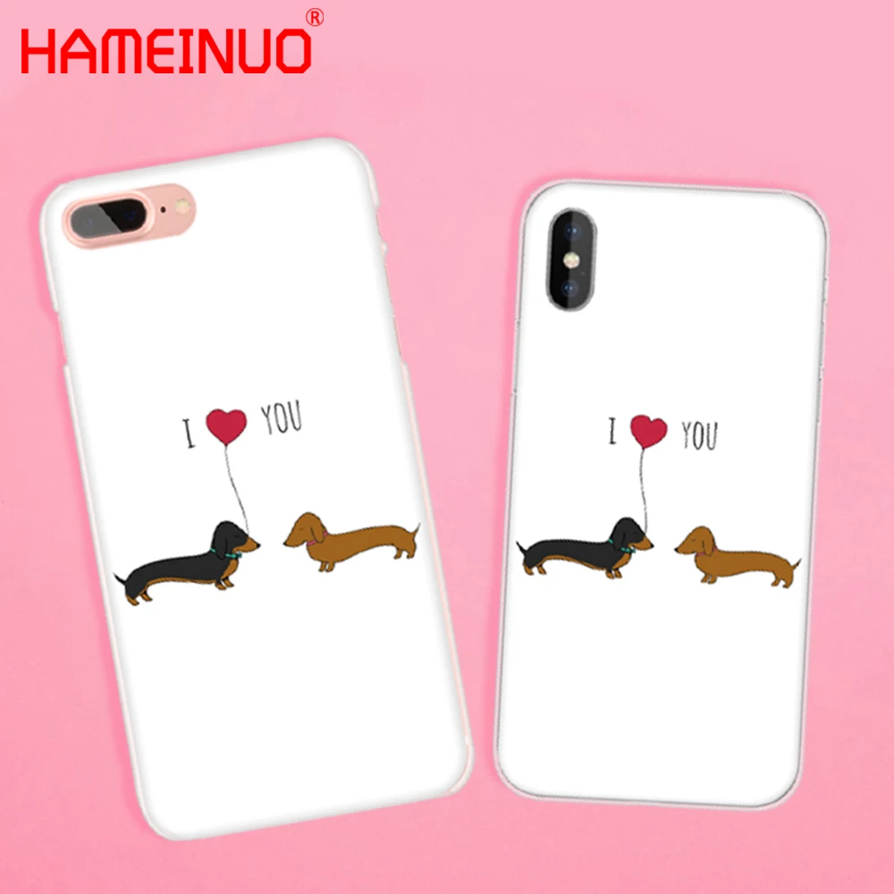 

HAMEINUO love you dachshund DOG pet cell phone Cover case for iphone 6 4 4s 5 5s SE 5c 6s 7 8 plus X