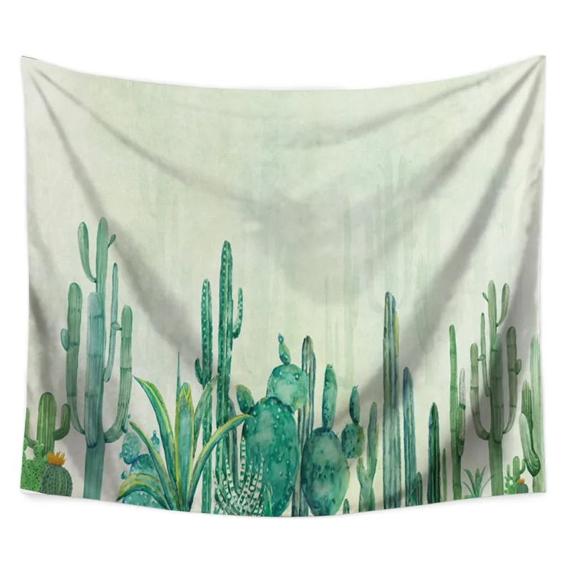 

Cactus Printed Polyester Fabric Wall Hanging Tapestry Blanket Bedspread Beach tapiz Towels Picnic Mat Dorm tablecloth Decor