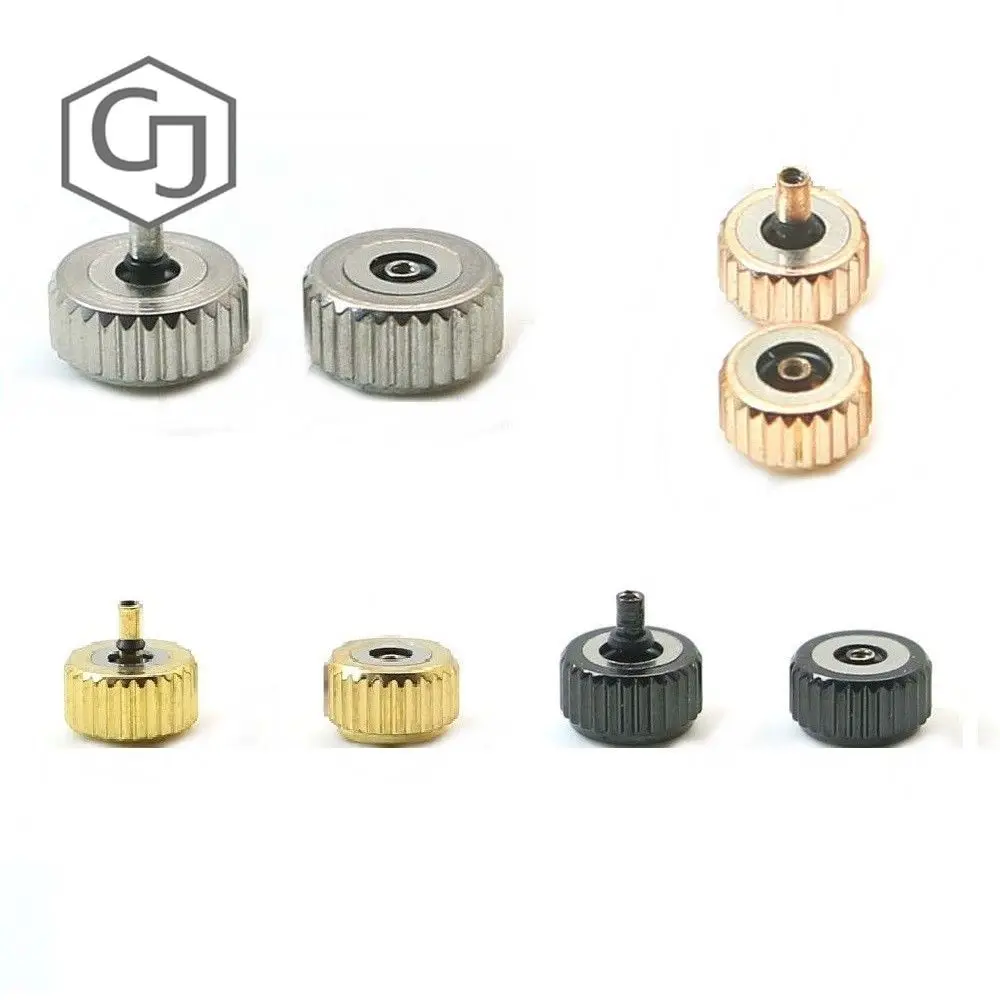 

80312C Steel Watch Crown 3.5mm-7mm Diameter Gold Silver Black OR Rose Gold Color