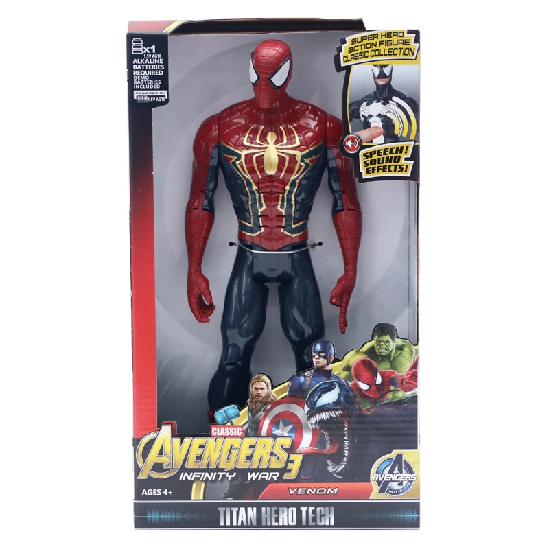Marvel Avengers ENDGAME LED Super Heros Captain America Iron man Spider man hulk thor thanos Action Figure Toys Iron spider man (12)