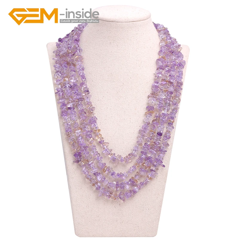 

Assorted Chips Necklace Gifts Jewelry Strands Handmade Chips Cluster Statement Long Necklace17-20 Inches Wholesale