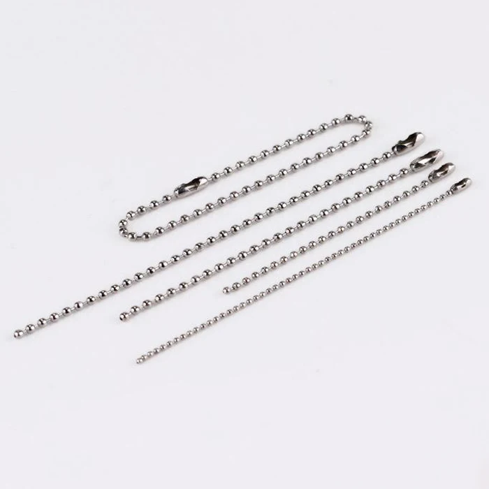 

5PCS Clasp Ball Chains Keychain Tag 2.0mm 8/10/12/15/18/20cm DIY Craft Silver Tone Connector Clasp Ball Beads Tag Keychain Chain