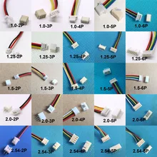 10 セット 1.0 ミリメートル 1.25 ミリメートル 1.5 ミリメートル 2.0 2.54 ミリメートル 2PIN/3/4/5/6 /12 1p ピンオス & メスの Pcb コネクタ SH JST ZH PH XH 2 ピン