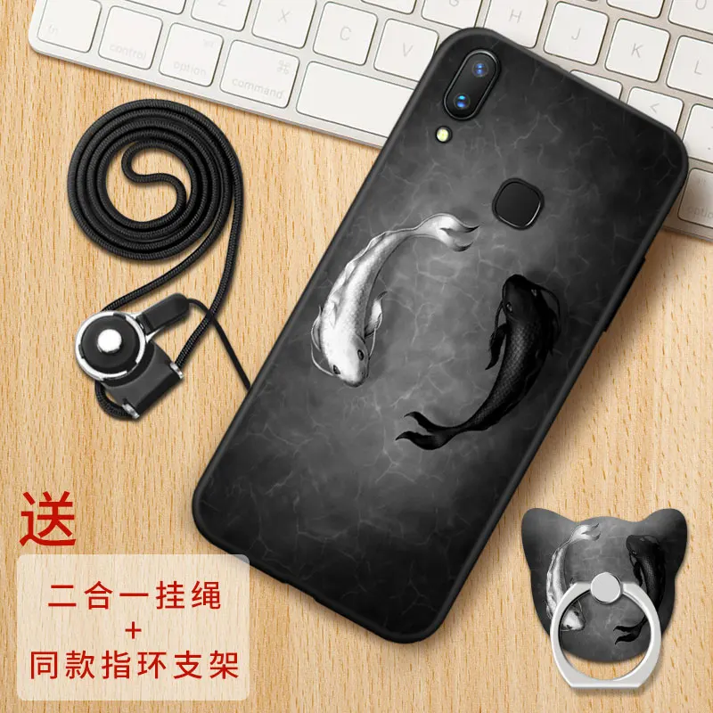 

For VIVO X21 Case Cute Style Black Frame Cartoon Painted Phone Shell Cover Case for vivo x21 ud back cover #001