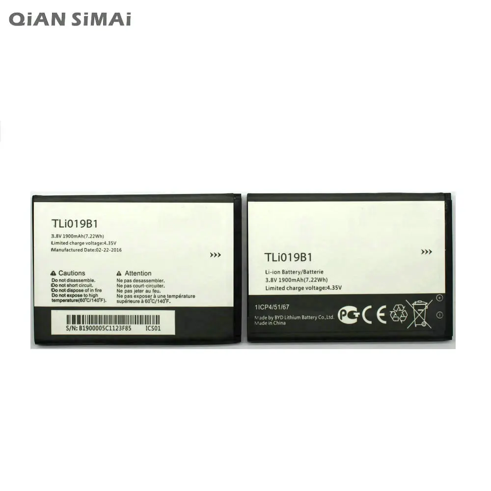 QiAN SiMAi TLi019B1 TLi019B2 1900 мАч батарея для ALCATEL One touch POP C7 OT-7041 7041D Dual CAB1900003C2 | Мобильные