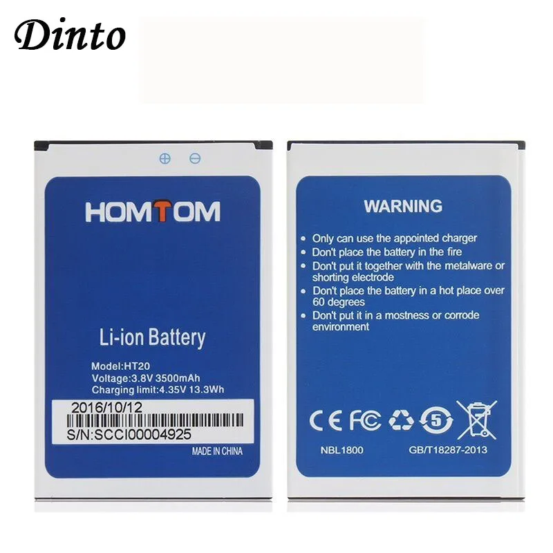 Dinto 1 шт. 100% Новинка 3500 мАч большая емкость HOMTOM HT20 Сменные резервные батареи для
