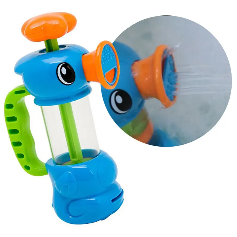 Funny Bathroom Water Game Bath Toy Duck/Seahorse Water Pump Shower Baby