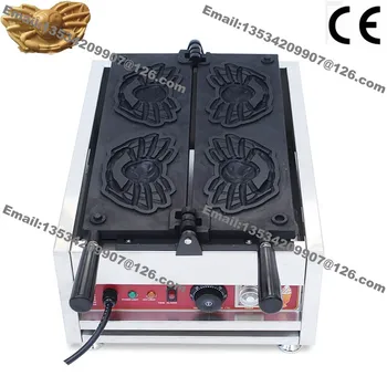 

Free Shipping 4pcs Commercial Use Non-stick 110v 220v Electric Sea Waffle Maker Machine Baker Mold Plate
