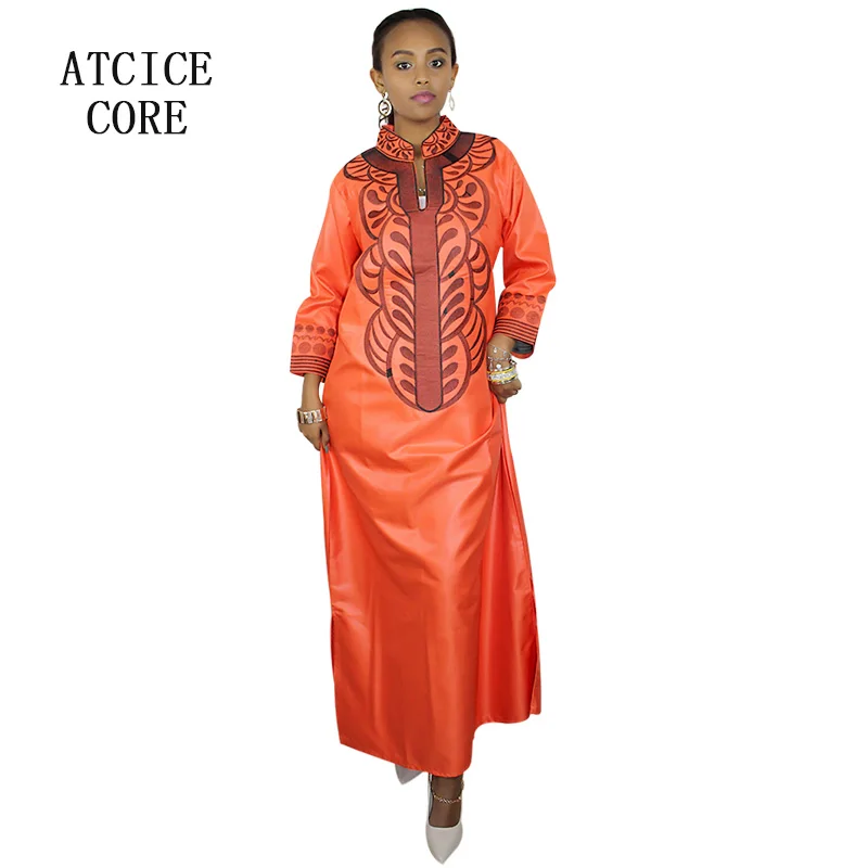 african fashion style African New Bazin Embroidery Dresses Long Dress Without  Scarf Soft Material LA066 african couple outfits