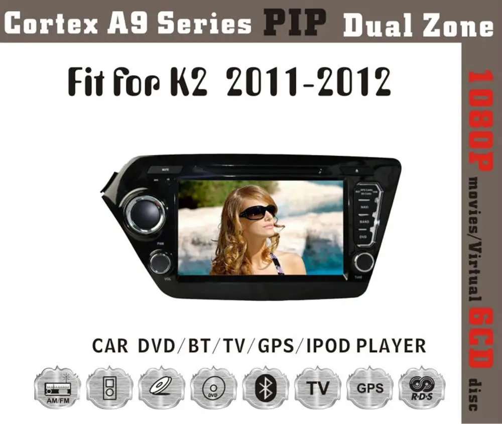 Perfect 8" in-dash Car DVD player with GPS(optional),USB/SD,AUX,BT/TV,audio Radio stereo,car multimedia headunit for KIA K2 2011 2012 0