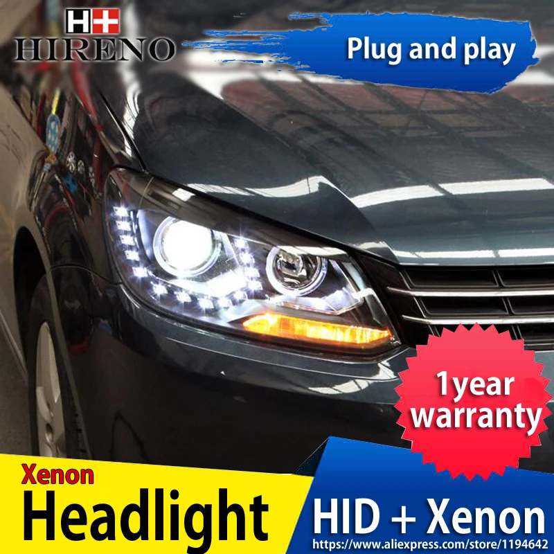 Hireno фары для 2010- Volkswagen Touran фар сборки фар светодиодный DRL ангел объектив двойной луч ксеноновые 2 шт