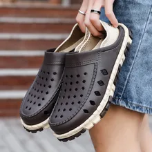 JAYCOSIN/мужские тапочки; модные летние мужские повседневные легкие тапочки на плоской подошве с отверстиями; пляжная дышащая обувь; большие размеры; удобная обувь; MAY15