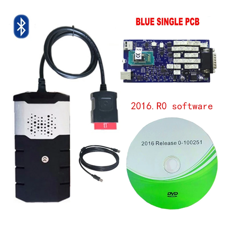

2019 obd scanner for delphis vd ds150e cdp 2016R0 bluetooth cdp obd2 diagnostic tool with high quality blue single board relays.