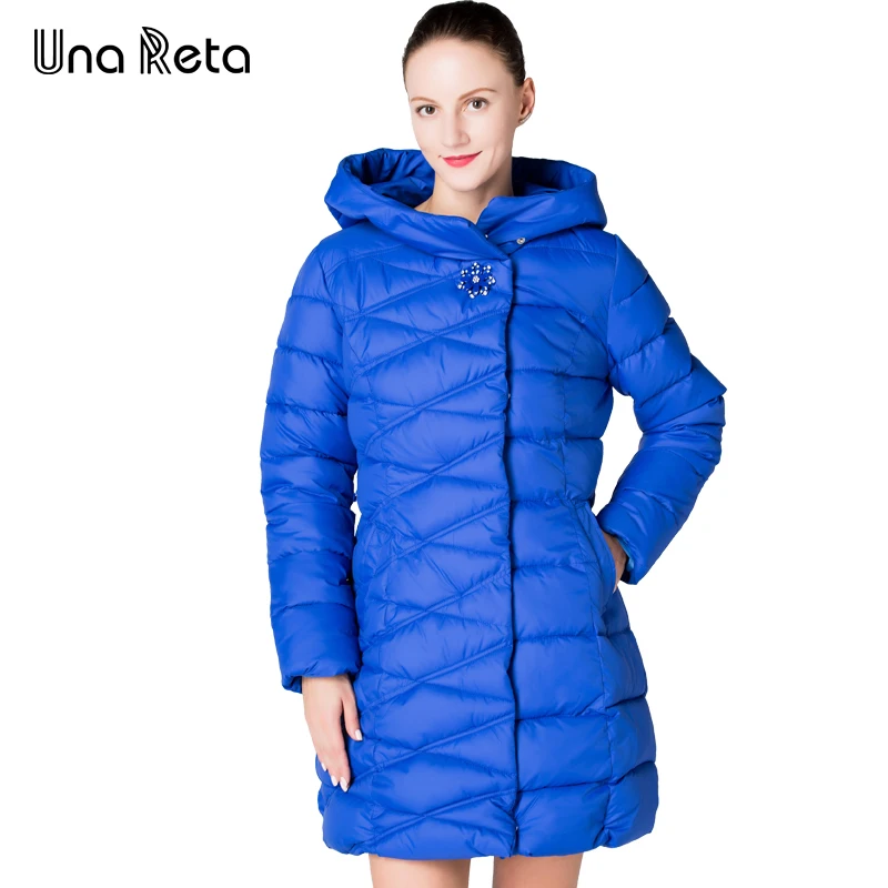 

Una Reta High Quality Women's Jacket Coat New 2017 Women Fashion Full Sleeve Warm Parkas Coat With Belt Overcoat