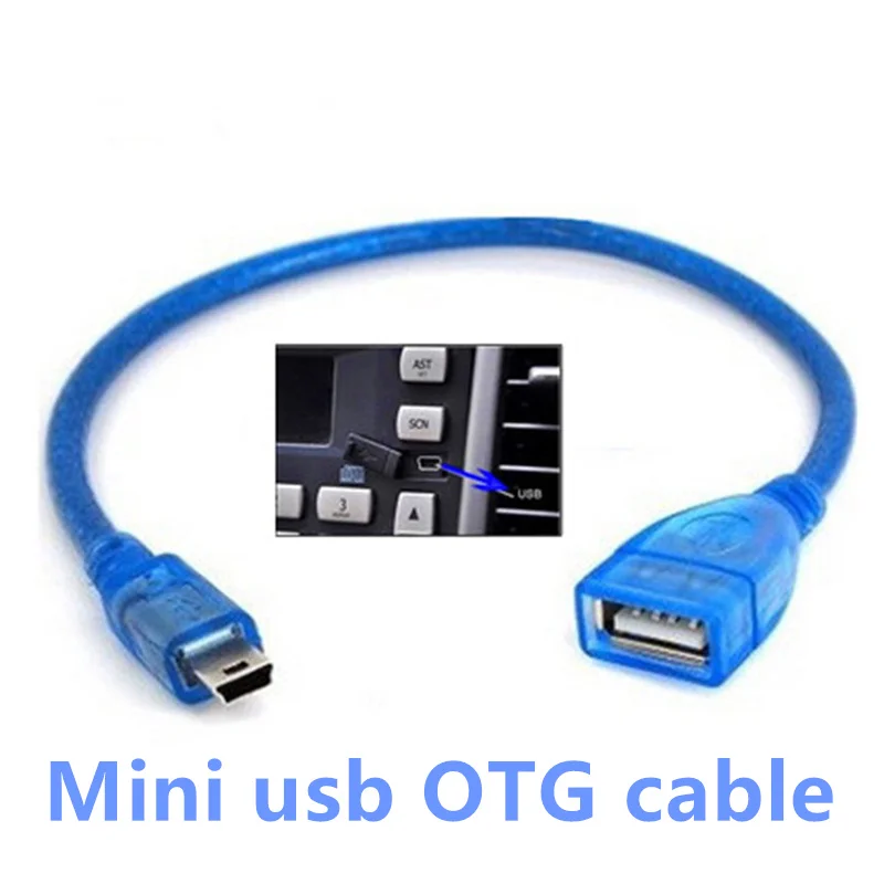 

Mini USB Male to USB Female Car OTG Cable Adapter Vehicle 5P OTG V3 Port Data Cable For Video Camera Audio Tablet CD MP3 MP4 GPS