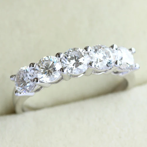 Queen Brilliance 1 5 Ct Tw Fgh Color Engagement Wedding Band Half Queen Brilliance 1 5 Ct Tw Fgh Color Engagement Wedding Band Half Eternity Moissainite Diamond Ring 14k 585 White Gold Jewelry In Rings From