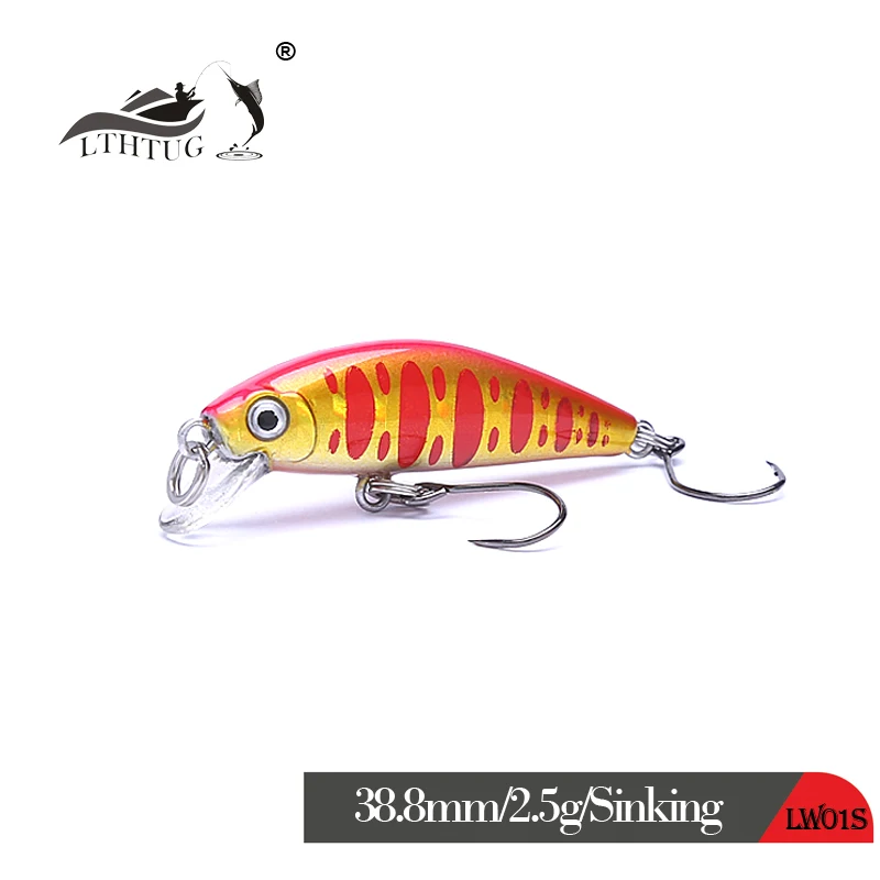 

Pesca AGILE MINNOW-38.8S Mini Fishing Lures 38.8mm 2.5g Stream Minnow Sinking Wobbler Isca Artificial Bait Bass Perch Trout Lure