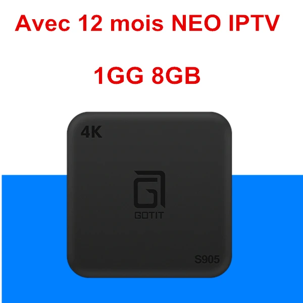 Французский S905 Android tv BOX 7,1+ NEO tv IP tv NEO подписка ТВ франсаис Бельгия арабский Марокко 1300+ Live VOD IP tv m3u smart tv - Цвет: 1G8G 12 Mois IPTV