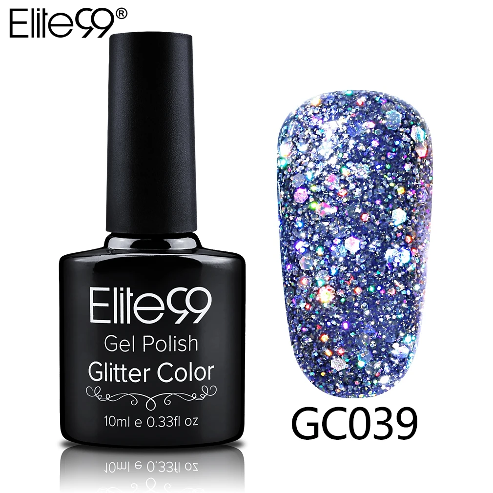 

Elite99 10ml Soak Off Sequins Glitter UV Gel Polish Diamond Glitter Nail Gel Beauty Nail Direction For DIY Nail Art Manicure