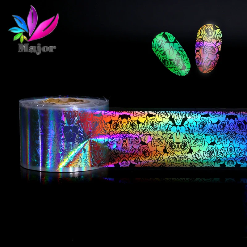 

Модные лазерные дизайнерские наклейки для ногтей Технология переноса фольги для ногтей многоцветные цветочные наклейки для переноса ногтей украшения Diy