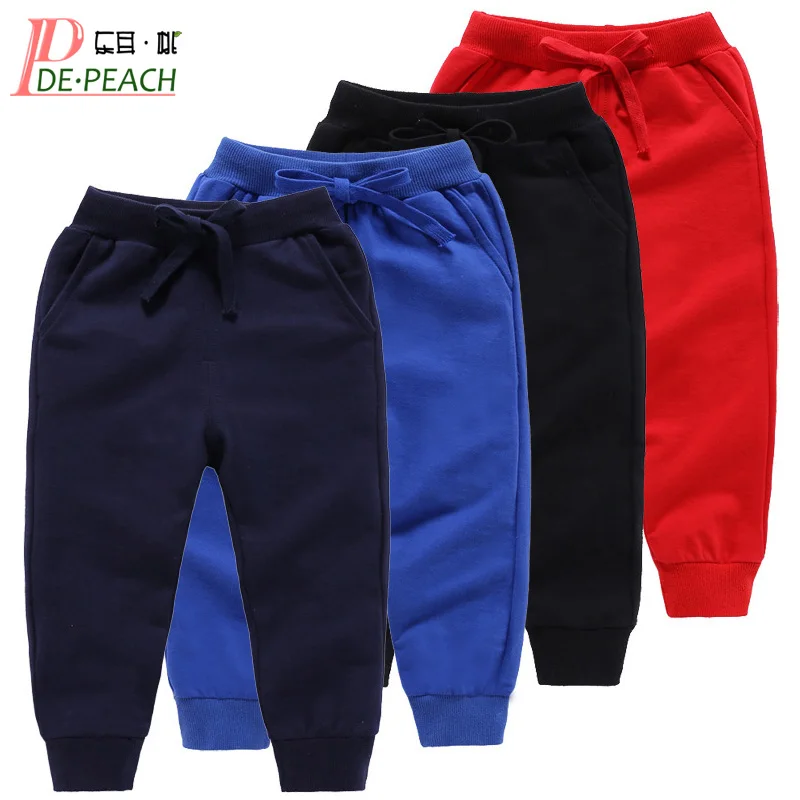 

DE PEACH New Fashion Boys Pants Children Cotton Casual Pants Autumn Spring Girls Boys Loose Trousers Baby Kids Clothes 1-10Years