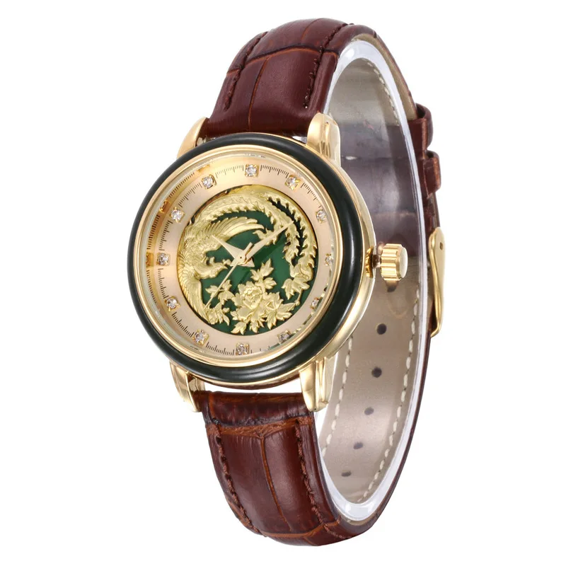 

2019 Sale Hetian Sapphire Watch Chinese Wind Lovers Longfeng Table Custom Waterproof Quartz Factory Direct Supply