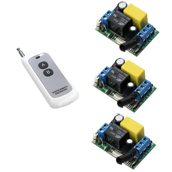 

New AC 220V RF Wireless Remote Control Switch Two Button Transmitter with Receiver Board for Lamps & Anti-theft Alarm In Stock