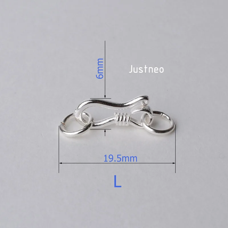 Стерлинговое Серебро S крюк и глаз застежка в виде рыбы с закрытым прыгающим кольцом, для ожерелье/браслет ювелирные изделия diy компоненты
