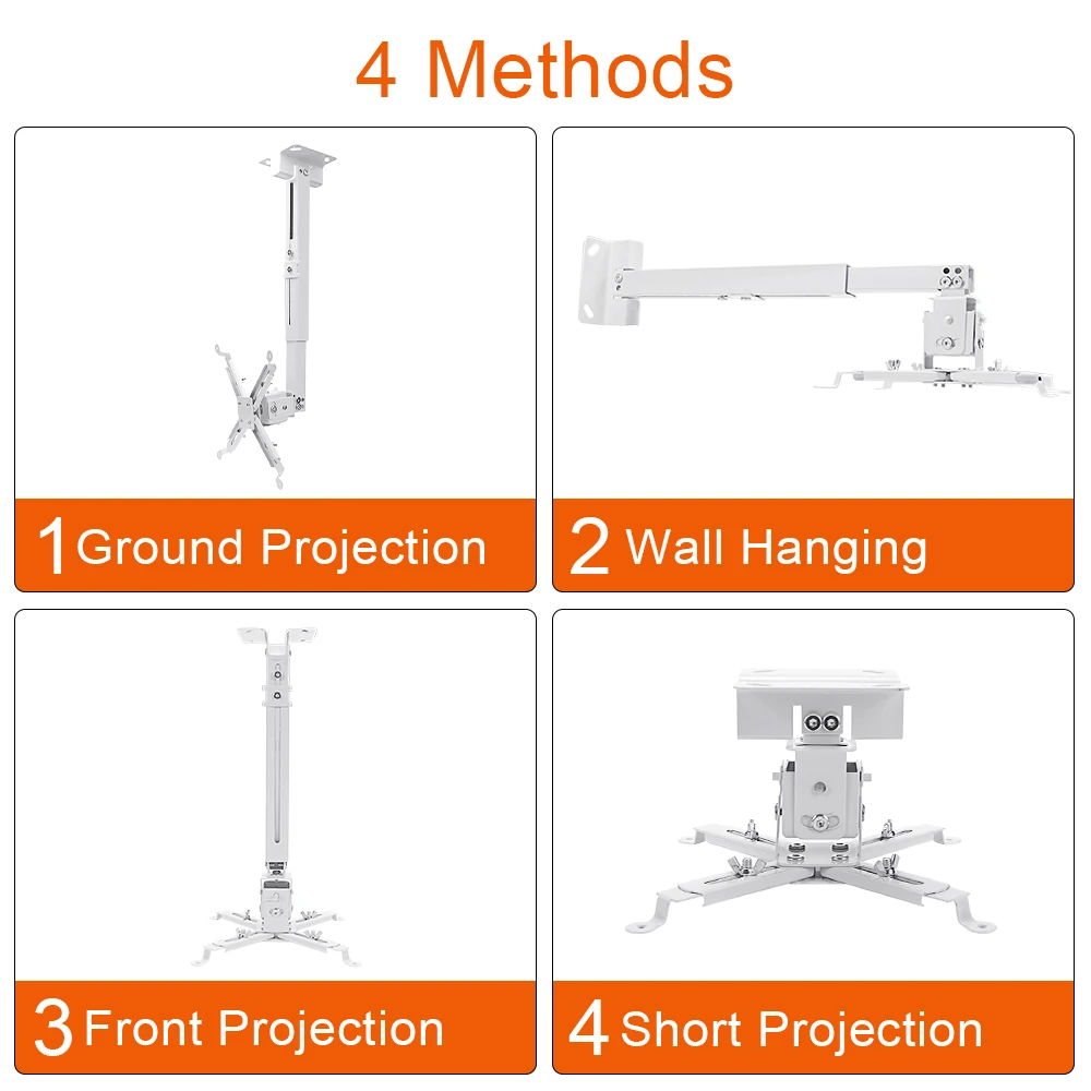 WZATCO Universal C5 C3 C6 TD96 Projector Ceiling Mount Wall Bracket Holder Hanging Bracket M19 YG620 M20 T26K HD Projector Stand