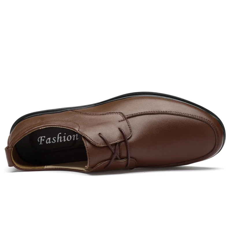 Мужские модельные туфли из натуральной кожи на шнуровке коричневые черные деловые туфли Мужская Удобная мужская обувь для мужчин большой размер 37-46